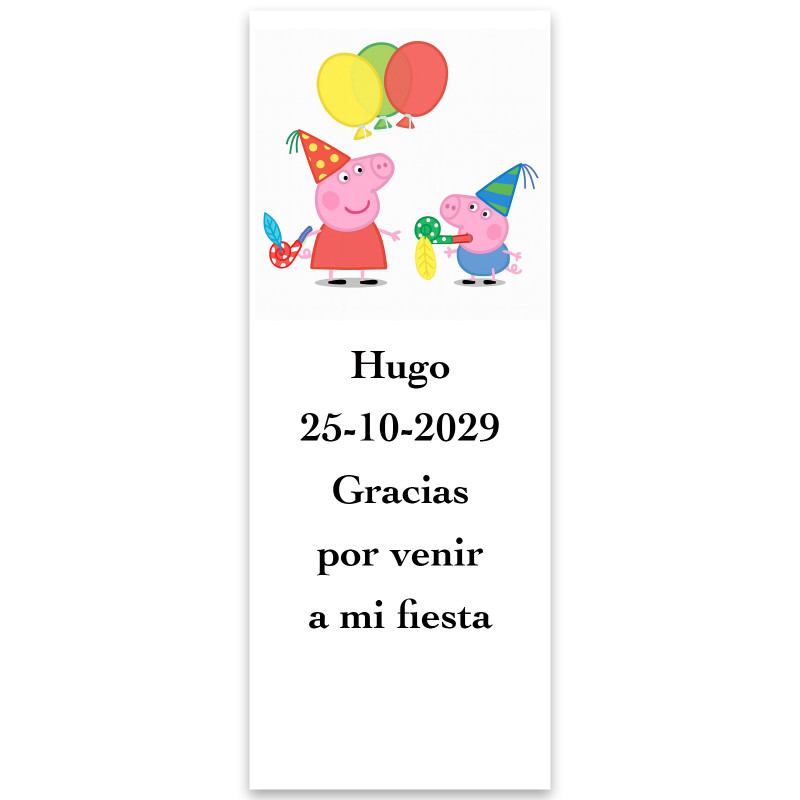 Peppa Pig, etiqueta adhesiva con diseño festivo 5x13cm
