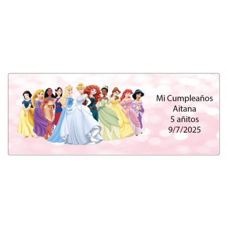 Princesas Disney detalle infantil con varita pompero y piruleta