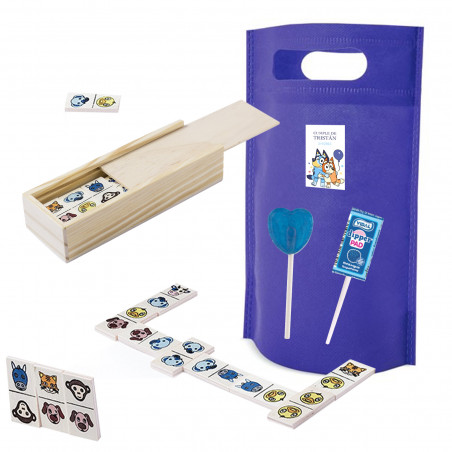 Bluey y Bingo regalo dominó chuche y piruleta