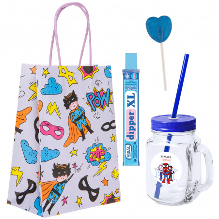 Spidey y su superequipo detalle infantil con jarra y chuches