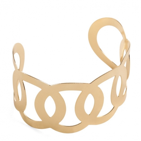 Brazalete dorado calado para mujer Elegancia y estilo moderno
