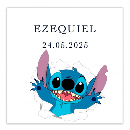 Stitch bolsa regalo personalizada con pompero y chuches