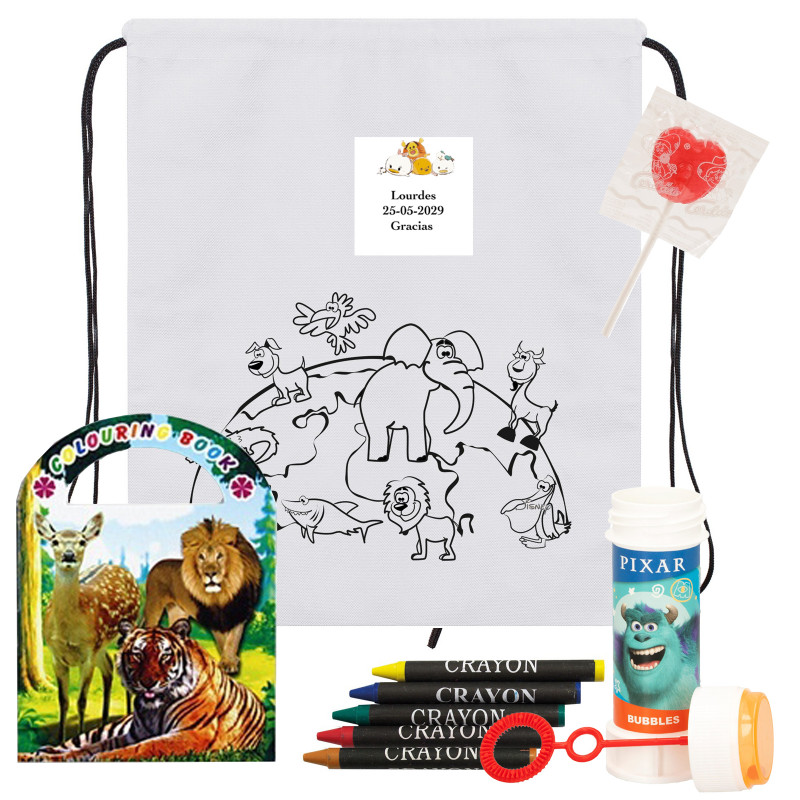 Disney mochila y libro para colorear con pompero