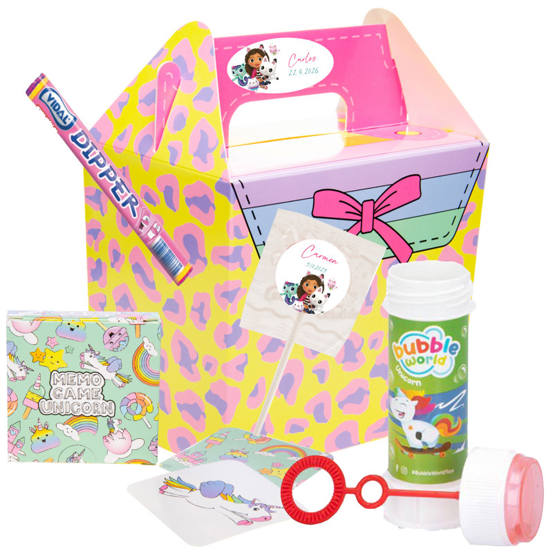 Gabby Gato detalles para fiestas infantiles con juegos y chuches