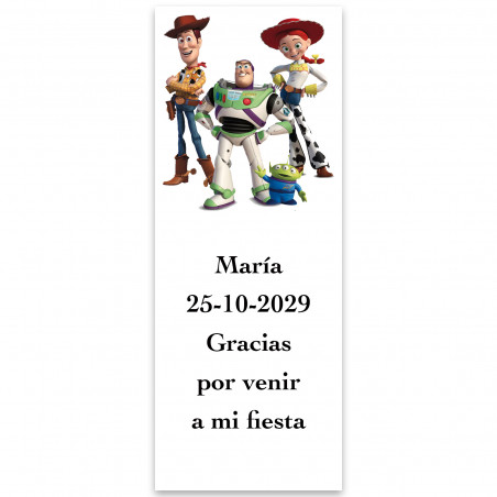 Toy Story, etiqueta personalizada 13x5cm vertical