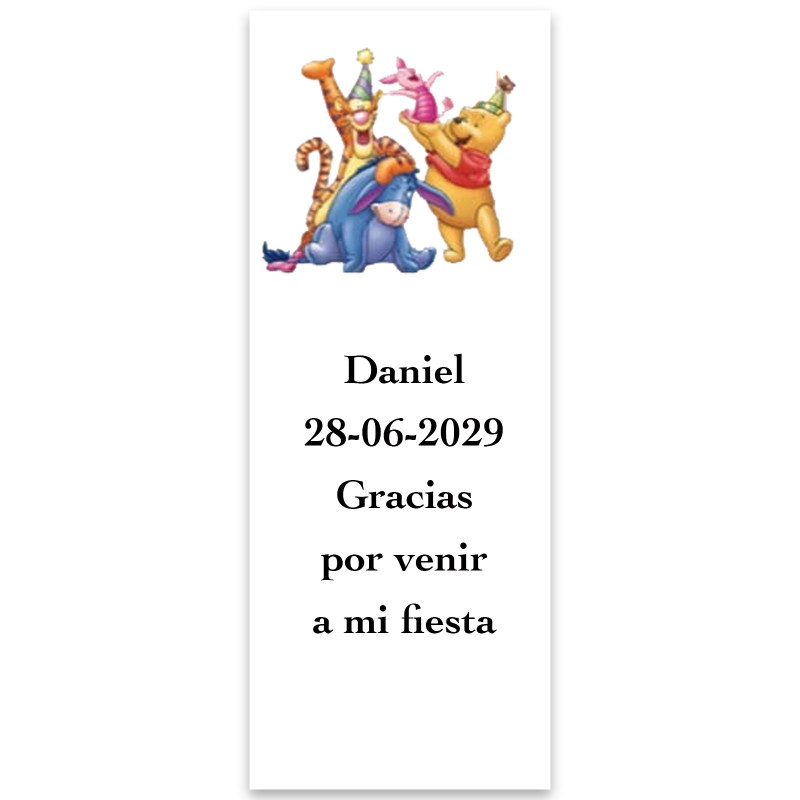 Winnie the Pooh adhesivo personalizado de 13x5cm para eventos
