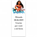 Vaiana Moana, adhesivo personalizado con texto editable 13x5cm