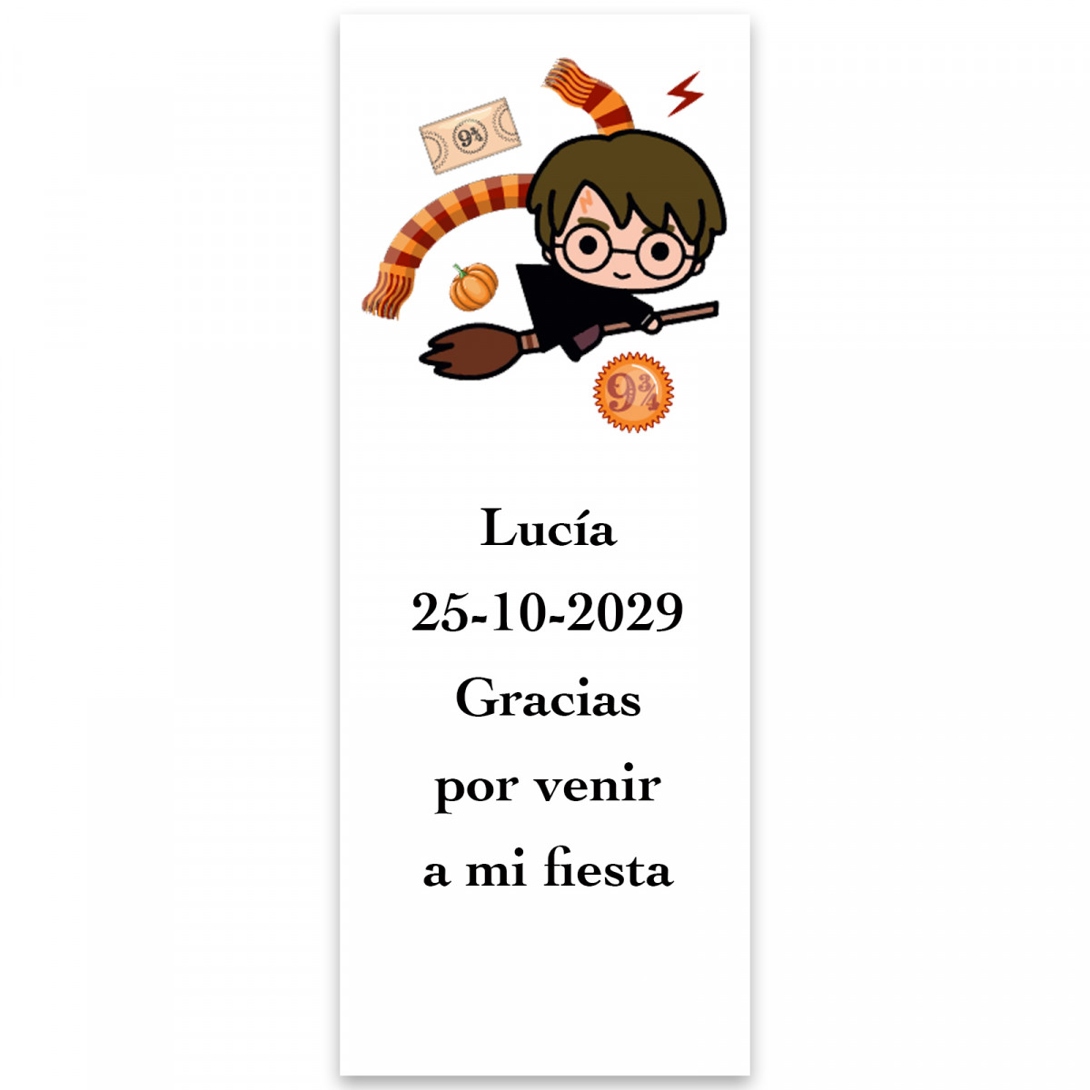 Harry Potter, adhesivo personalizado vertical 13x5cm