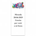 Trolls, etiqueta adhesiva editable 13x5cm con fondo blanco