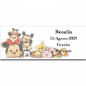 Pandilla de Disney, adhesivo personalizado con fondo blanco 13x5cm horizontal