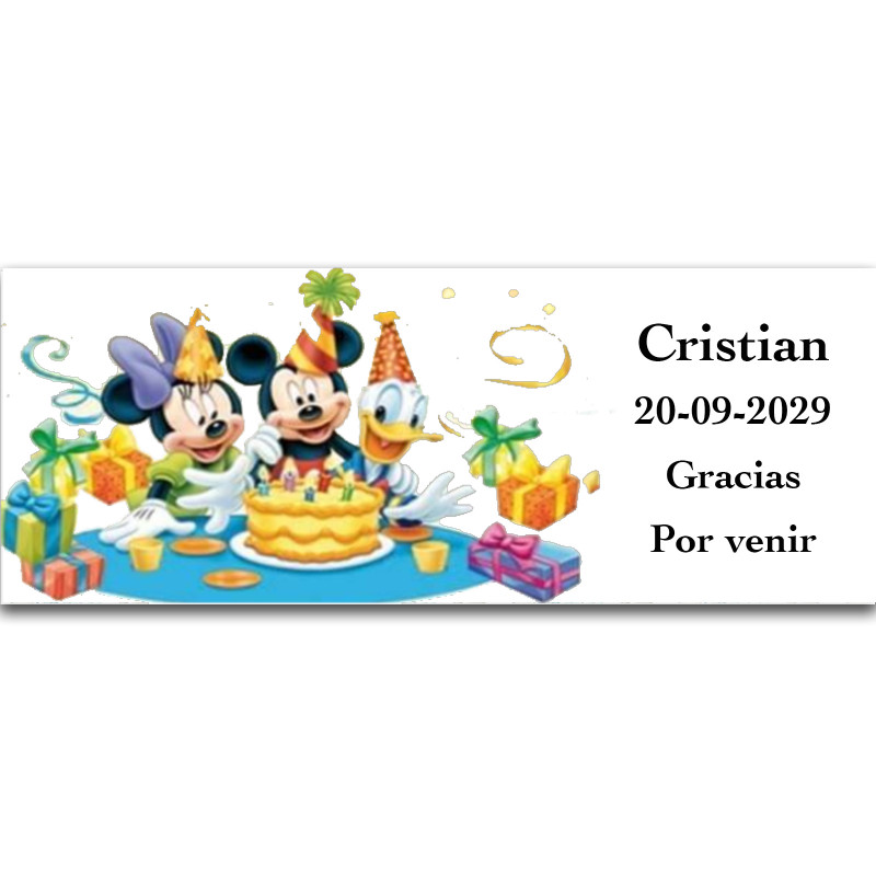 Disney adhesivo personalizado para regalos de eventos 13x5cm