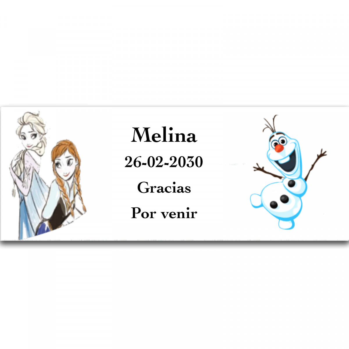 Frozen adhesivo personalizado para niñas 13x5cm