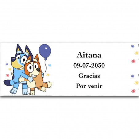 Bluey y Bingo adhesivo personalizado divertido y tierno 13x5cm