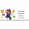 Súper Mario Bros etiqueta adhesiva editable 13x5cm