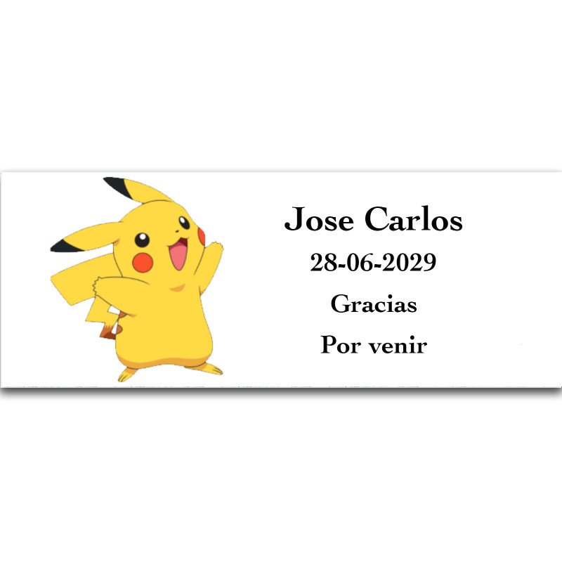 Pokémon etiqueta adhesiva 13x5cm personalizada para eventos