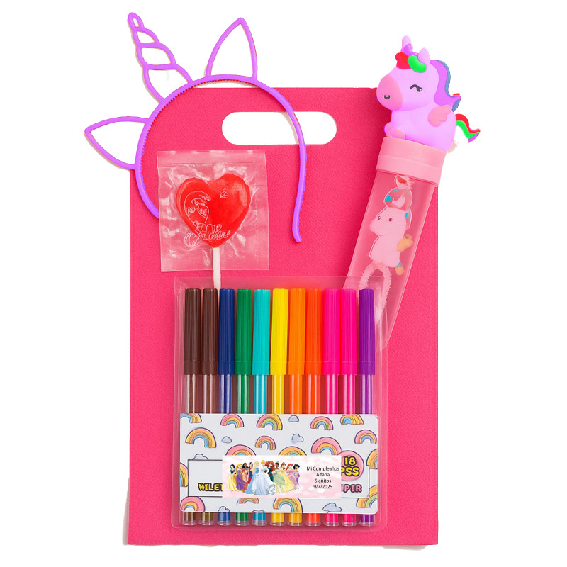 Princesas Disney para Invitados Infantiles con Unicornios y Adhesivo