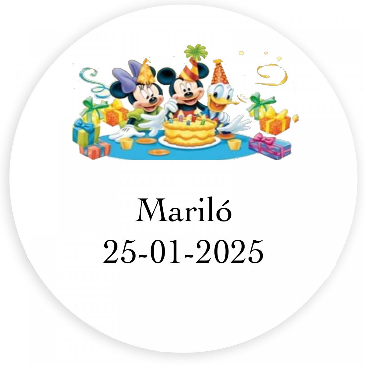 Disney adhesivo personalizado para eventos infantiles 5cm