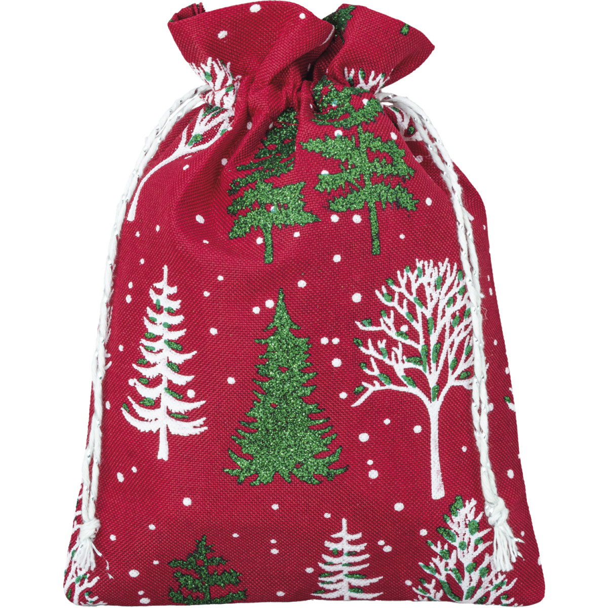 Bolsa roja con motivos navideños