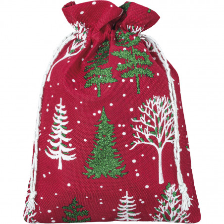 Bolsa roja con motivos navideños