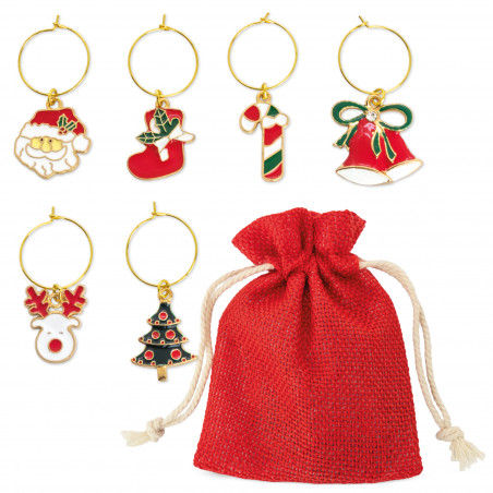 Set de 6 aros Navideños para copas