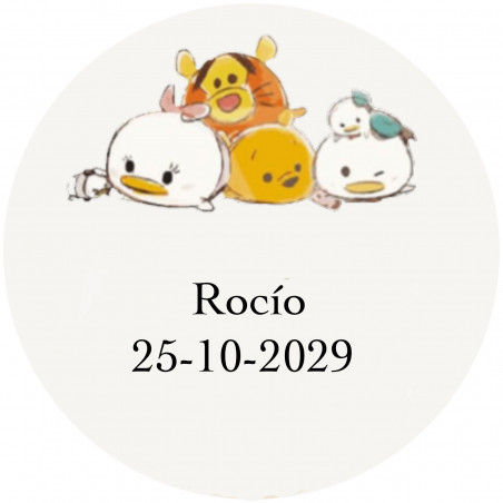 Disney etiqueta adhesiva de fondo transparente 5cm