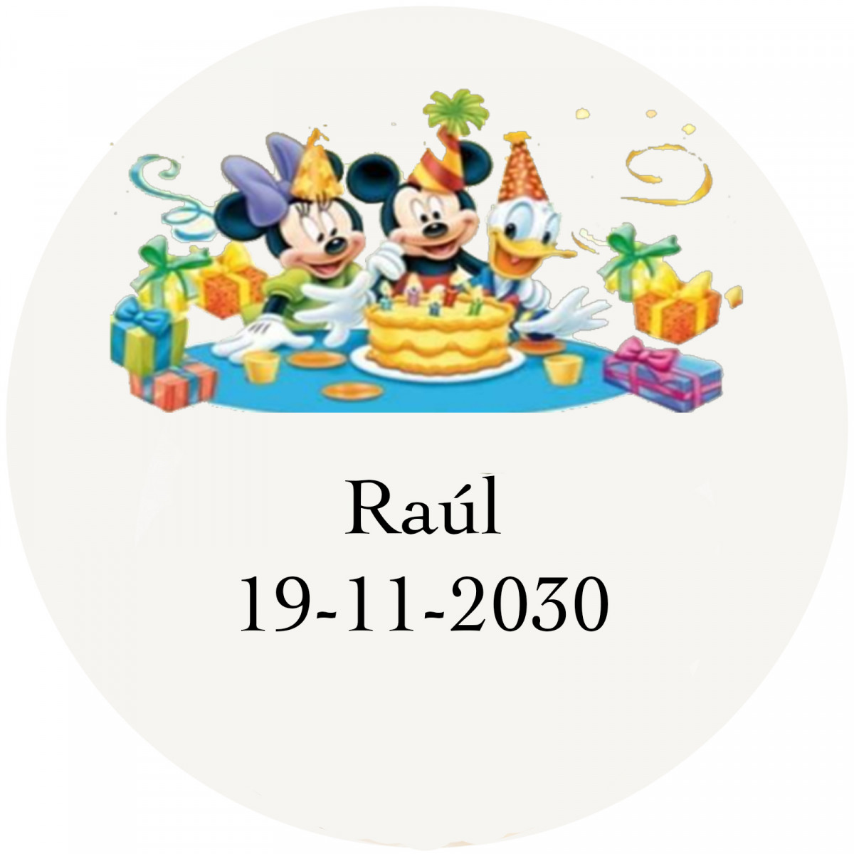 Disney, etiqueta adhesiva de 5cm con fondo transparente