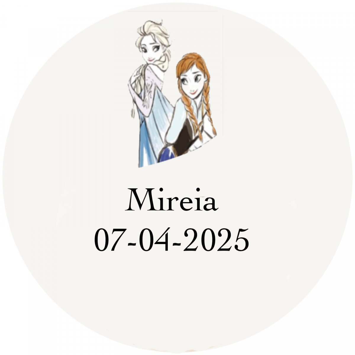 Frozen en etiquetas adhesivas personalizadas 5cm transparente