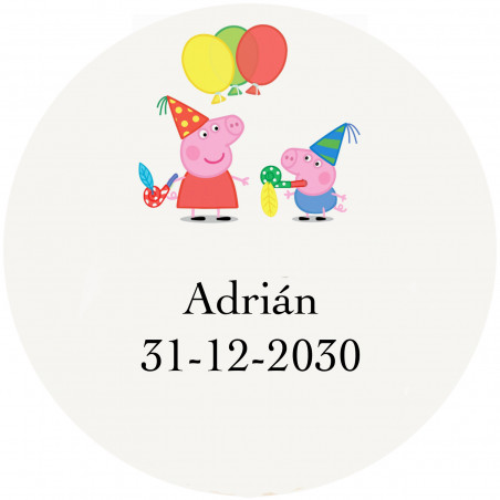 Peppa Pig adhesivo personalizado divertido transparente 5cm