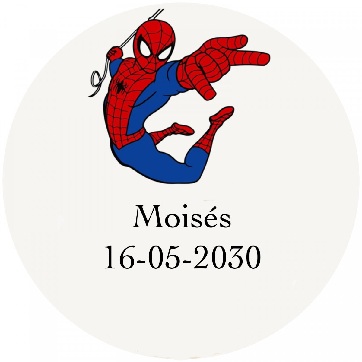 Spiderman en etiqueta adhesiva personalizada 5cm transparente