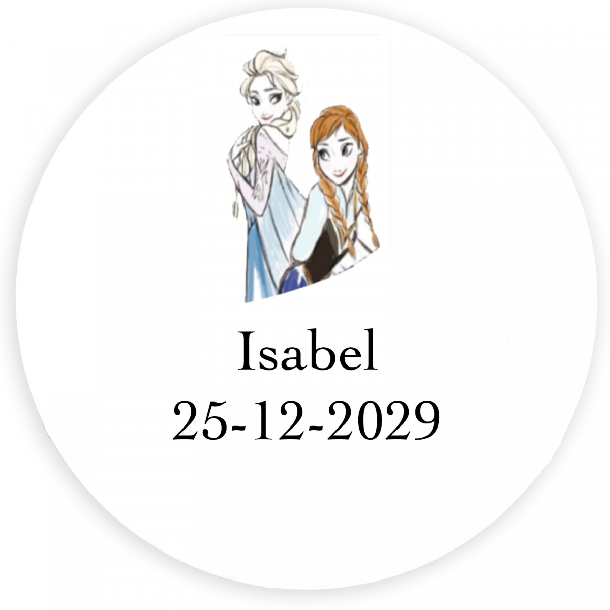 Frozen adhesivo de 3cm personalizado