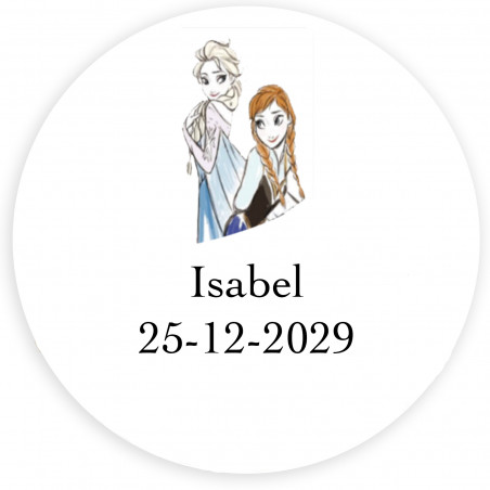 Frozen adhesivo de 3cm personalizado