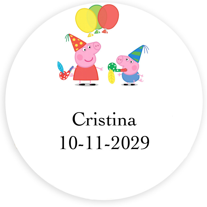 Peppa pig adhesivos personalizados ideal para decorar 3cm