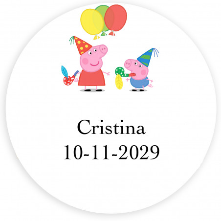 Peppa pig adhesivos personalizados ideal para decorar 3cm
