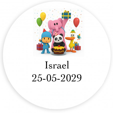 Pocoyó en adhesivos personalizados de 3 cm