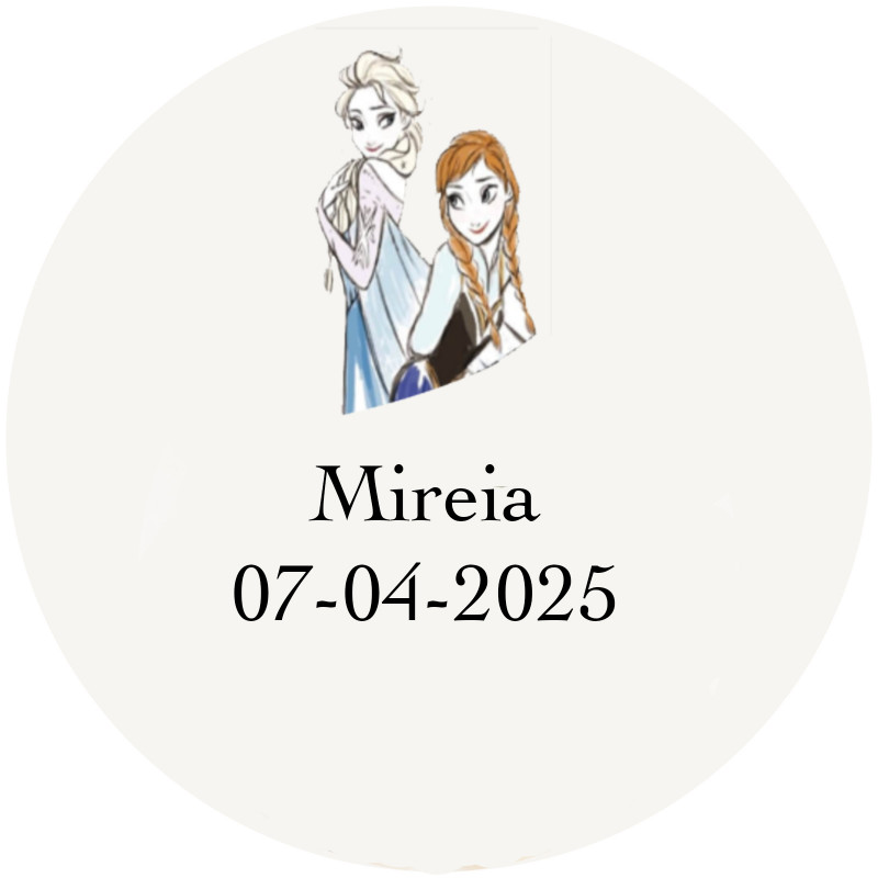 Frozen adhesivo personalizado transparente 3cm