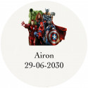 Avengers etiqueta adhesiva con texto para personalizar 3cm transparente