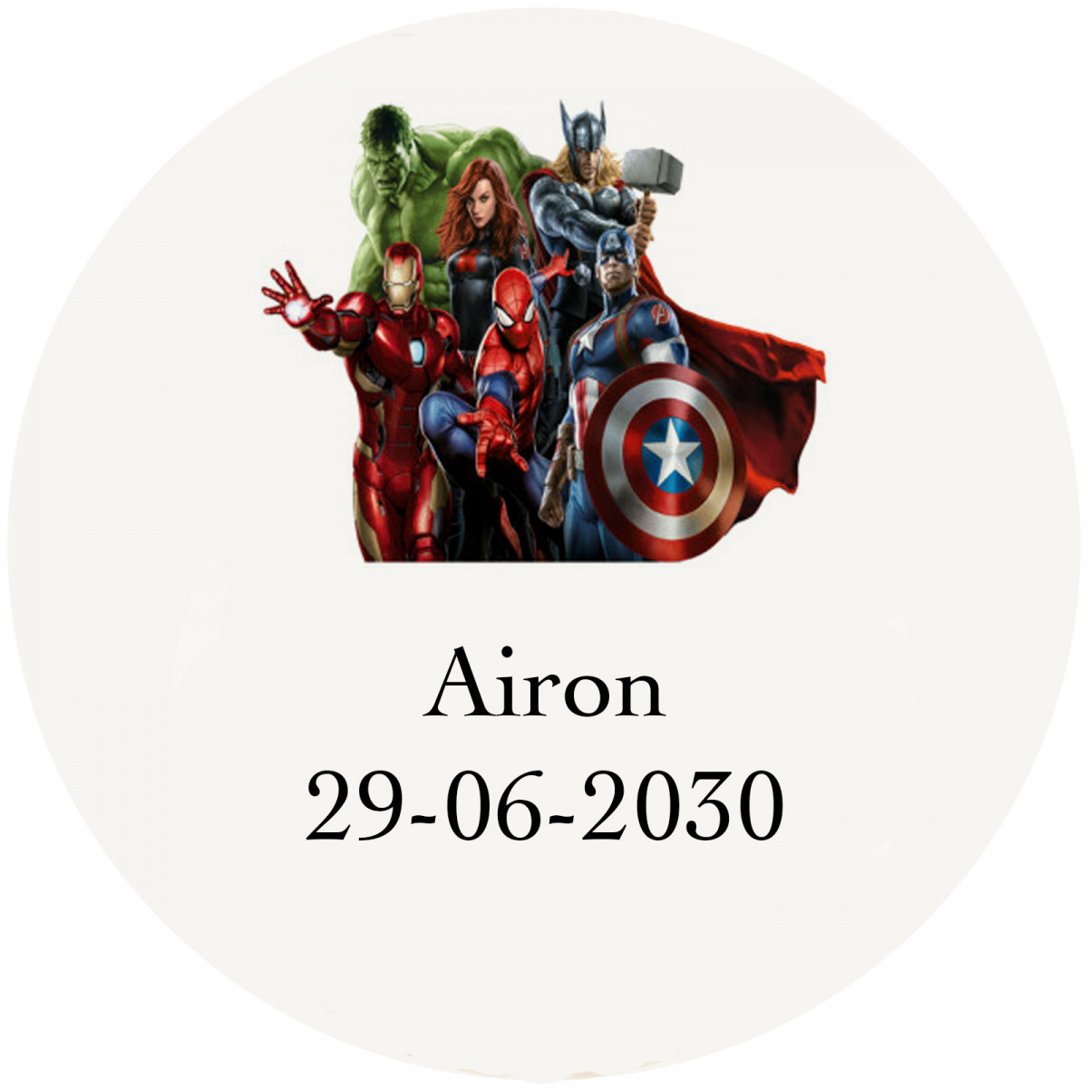 Avengers etiqueta adhesiva con texto para personalizar 3cm transparente