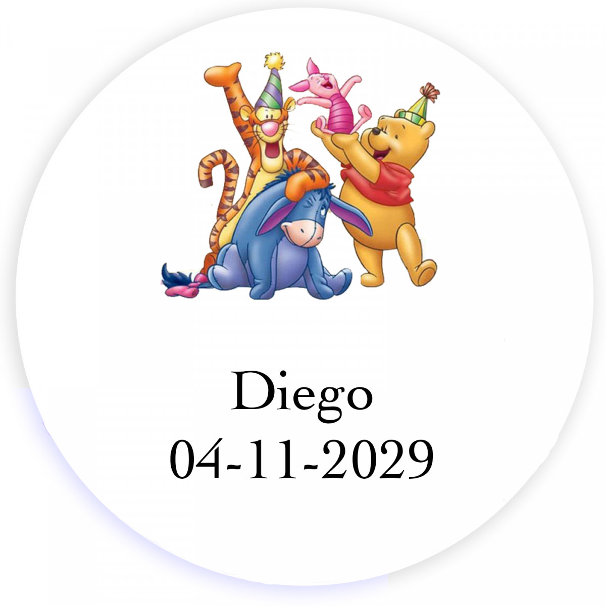 Winnie the Pooh adhesivo personalizado para decoraciones 5cm