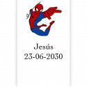 Spiderman adhesivo para personalizar con texto 3x5cm