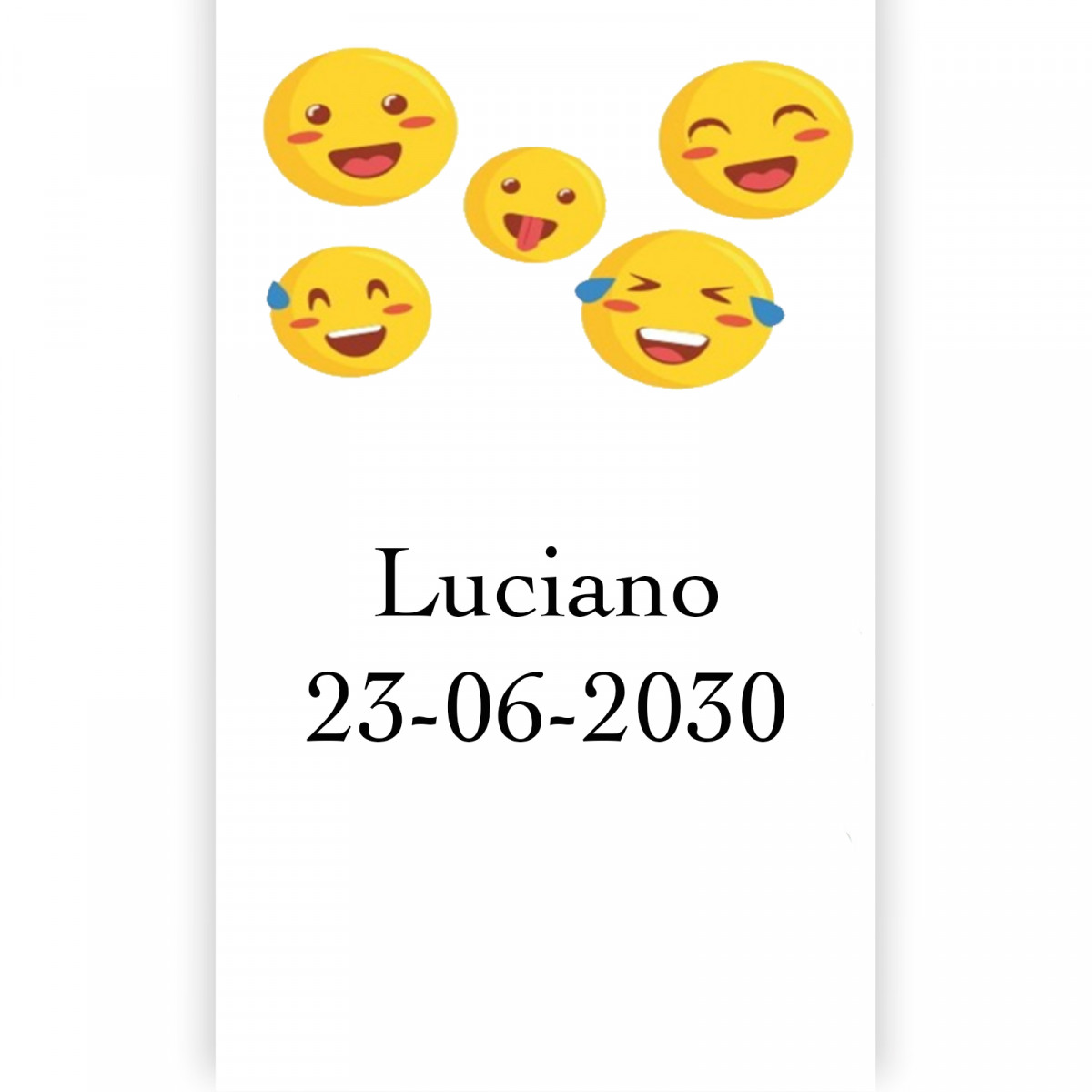 Emojis adhesivo personalizado 3x5cm con fondo blanco