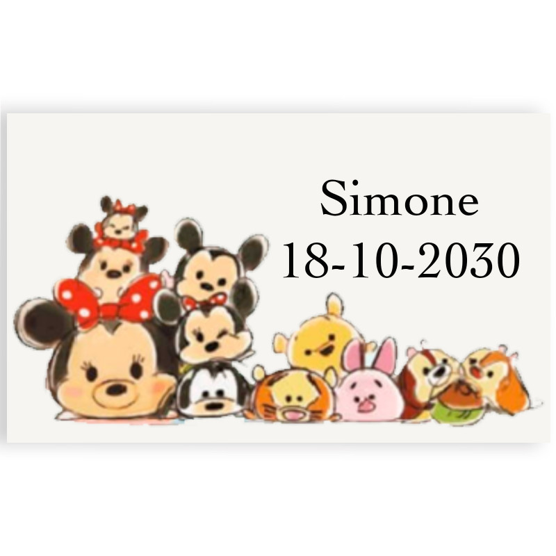 Disney adhesivo personalizado en formato transparente 3x5cm