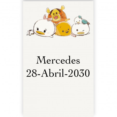 Disney etiqueta adhesiva vertical 3x5cm transparente