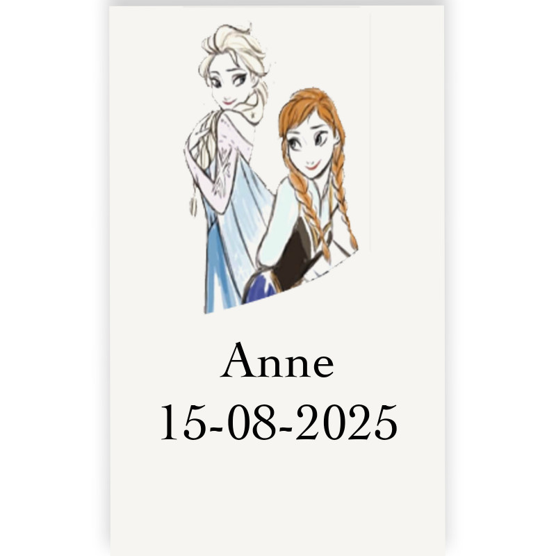 Frozen etiqueta adhesiva personalizada con texto 3x5cm transparente