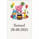 Pocoyó en adhesivos con personalización transparentes 3x5cm
