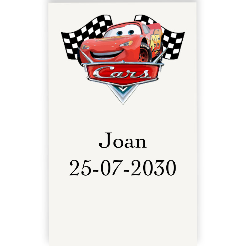 Cars etiqueta adhesiva para decorar transparente de 3x5cm