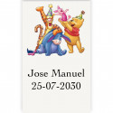 Winnie the pooh etiqueta personalizada adhesiva 5x3cm transparente