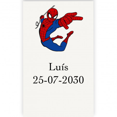 Spiderman etiqueta personalizada para eventos 3x5cm transparente
