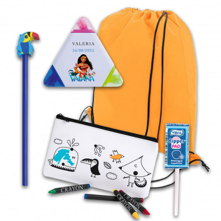 Vaiana Moana, pack infantil temático con detalles prácticos escolares