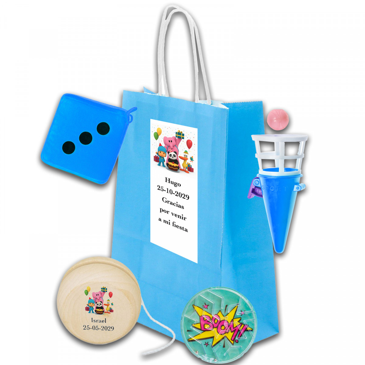 Pocoyó, bolsa personalizada con juguetes para divertirse