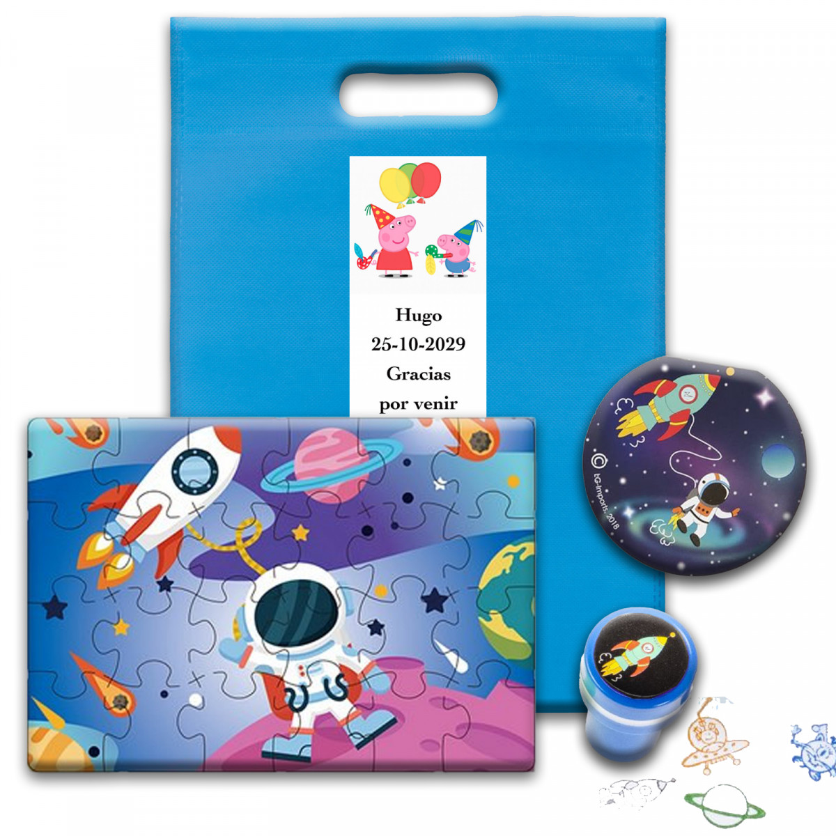 Peppa Pig, pack fiesta infantil con detalles de astronauta